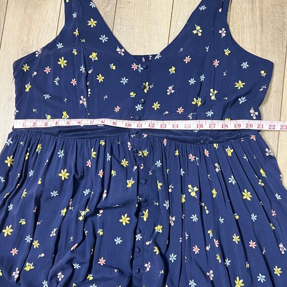 Torrid Maxi Challis Navy Blue Floral Dress Size 3X - Picture 11 of 13